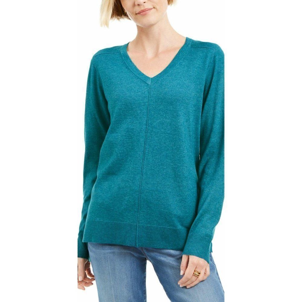 Karen Scott V-Neck Lightweight Oversized Sweater‎